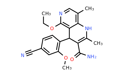 1050477-27-4 | 4-(4-ciano-2-metoxifenil)-5-etoxi-2,8-dimetil-1,4-dihidro-1,6-naftiridina-3-carboxamida