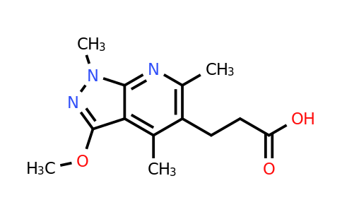 1050911-20-0 | 3-{3-methoxy-1,4,6-trimethyl-1H-pyrazolo[3,4-b]pyridin-5-yl}propanoic acid
