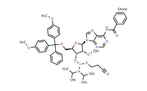110782-31-5 | (2R,3R,4R,5R)-5-(6-Benzamido-9H-purin-9-yl)-2-((bis(4-methoxyphenyl)(phenyl)methoxy)methyl)-4-methoxytetrahydrofuran-3-yl (2-cyanoethyl) diisopropylphosphoramidite