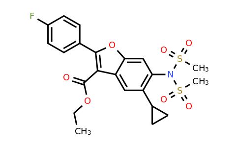 Ethyl 5-cyclopropyl-2-(4-fluorophenyl)-6-(N-(methylsulfonyl)methylsulfonamido)benzofuran-3-carboxylate