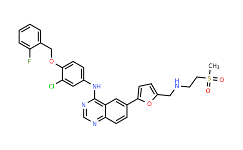 N-[3-Chloro-4-[(2-fluorophenyl)methoxy]phenyl]-6-[5-[[[2-(methylsulfonyl)ethyl]amino]methyl]-2-furanyl]-4-quinazolinamine