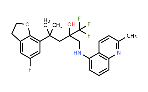 1,1,1-Trifluoro-4-(5-fluoro-2,3-dihydrobenzofuran-7-yl)-4-methyl-2-(((2-methylquinolin-5-yl)amino)methyl)pentan-2-ol