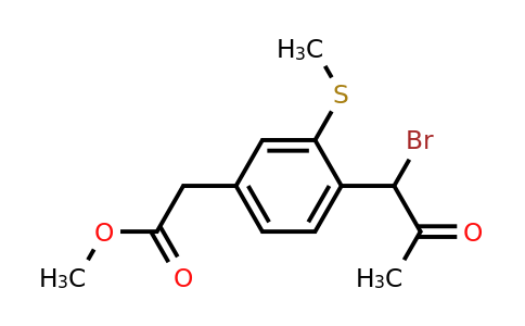 1804237-98-6 | Methyl 4-(1-bromo-2-oxopropyl)-3-(methylthio)phenylacetate