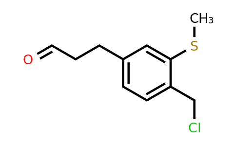 1804273-67-3 | 3-(4-(Chloromethyl)-3-(methylthio)phenyl)propanal
