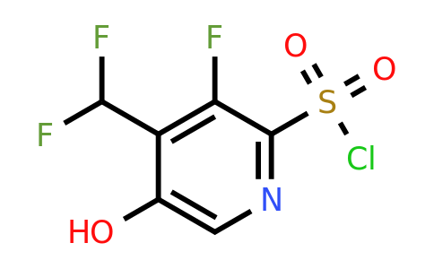 1804703-73-8 | 4-(Difluoromethyl)-3-fluoro-5-hydroxypyridine-2-sulfonyl chloride