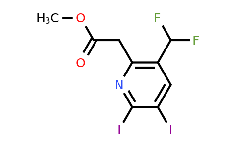 1805157-81-6 | Methyl 5-(difluoromethyl)-2,3-diiodopyridine-6-acetate