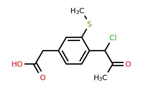 1805693-25-7 | Ácido 4-(1-cloro-2-oxopropil)-3-(metiltio)fenilacético