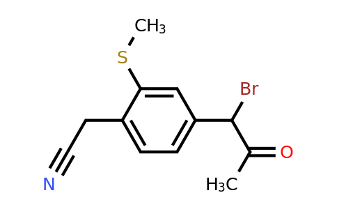 1805749-77-2 | 4-(1-Bromo-2-oxopropyl)-2-(methylthio)phenylacetonitrile