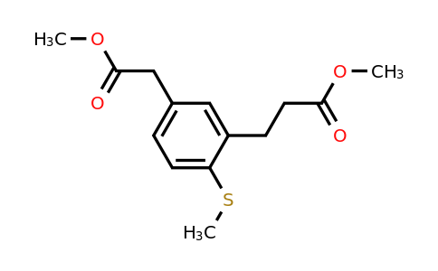 1805754-53-3 | Methyl 3-(3-methoxy-3-oxopropyl)-4-(methylthio)phenylacetate