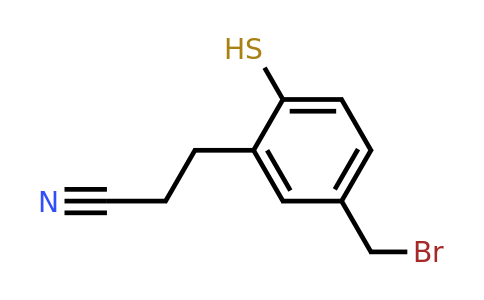 1806510-94-0 | 5-(Bromomethyl)-2-mercaptophenylpropanenitrile