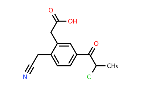 1806622-36-5 | 2-(Carboxymethyl)-4-(2-chloropropanoyl)phenylacetonitrile