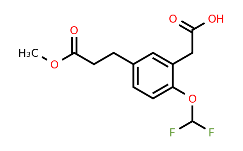 1806651-25-1 | 2-(Difluoromethoxy)-5-(3-methoxy-3-oxopropyl)phenylacetic acid