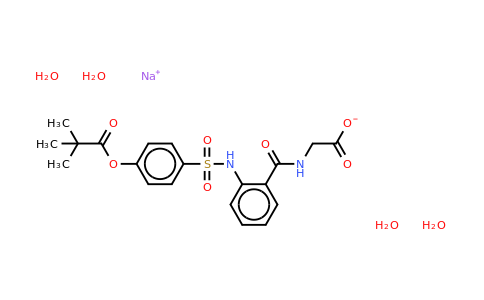 201677-61-4 | sodium,2-[[2-[[4-(2,2-dimethylpropanoyloxy)phenyl]sulfonylamino]benzoyl]amino]acetate,tetrahydrate