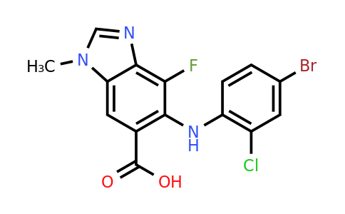 606144-04-1 | 5-((4-Bromo-2-chlorophenyl)amino)-4-fluoro-1-methyl-1H-benzo[d]imidazole-6-carboxylic acid