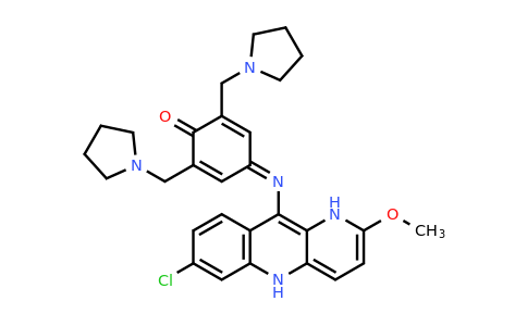 74847-35-1 | 4-[(7-chloro-2-methoxy-1,5-dihydrobenzo[b][1,5]naphthyridin-10-yl)imino]-2,6-bis(pyrrolidin-1-ylmethyl)cyclohexa-2,5-dien-1-one