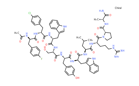78493-49-9 | N-Acetil-4-Fluoro-D-Fenilalanil-4-Cloro-D-Fenilalanil-D-Triptofil-L-Seril-L-Tirosil-D-Triptofil-L-Leucil-L-Arginil-L-Prolil-D-Alaninamida