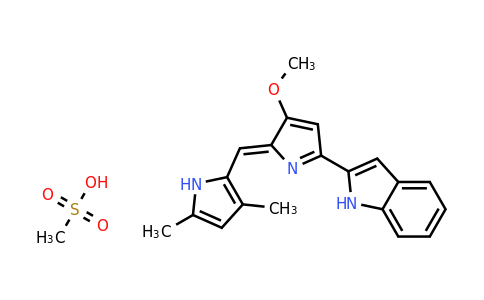 803712-79-0 | 2-(2-((3,5-Dimethyl-1H-pyrrol-2-yl)methylene)-3-methoxy-2H-pyrrol-5-yl)-1H-indole methanesulfonate