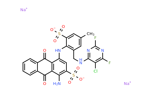 84100-74-3 | Disodium 1-Amino-4-[[2-[[(5-Chloro-2,6-Difluoro-4-Pyrimidinyl)Amino]Methyl]-4-Methyl-6-Sulphonatophenyl]Amino]-9,10-Dihydro-9,10-Dioxoanthracene-2-Sulphonate