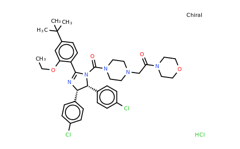 870007-79-7 | Ethanone,2-[4-[[(4S,5R)-4,5-bis(4-chlorophenyl)-2-[4-(1,1-dimethylethyl)-2-ethoxyphenyl]-4,5-dihydro-1H-imidazol-1-yl]carbonyl]-1-piperazinyl]-1-(4-morpholinyl)-,Hydrochloride(1:1)