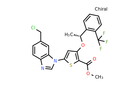 929095-40-9 | (R)-methyl 5-(6-(chloromethyl)-1H-benzo[d]imidazol-1-yl)-3-(1-(2-(trifluoromethyl)phenyl)ethoxy)thiophene-2-carboxylate