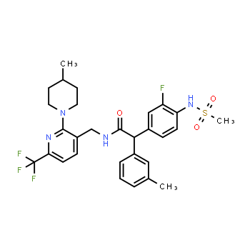 1072449-00-3 | 2-(3-fluoro-4-metanosulfonamidofenil)-2-(3-metilfenil)-N-{[2-(4-metilpiperidin-1-il)-6-(trifluorometil)piridin-3-il]metil}acetamida