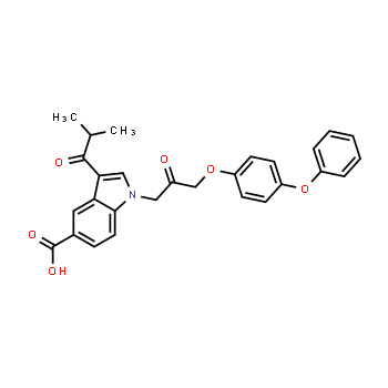 1233706-88-1 | Ácido 3-isobutiril-1-(2-oxo-3-(4-fenoxifenoxi)propil)-1H-indol-5-carboxílico