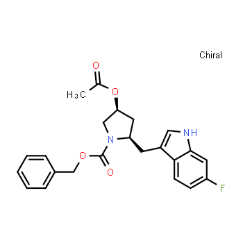 1260251-23-7 | (2R,4S)-4-(acetiloxi)-2-[(6-fluoro-1H-indol-3-il)metil]pirrolidin-1-carboxilato de bencilo