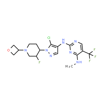 1536200-31-3 | N2-(5-cloro-1-(3-fluoro-1-(oxetan-3-il)piperidin-4-il)-1H-pirazol-4-il)-N4-metil-5-(trifluorometil)pirimidina-2,4-diamina