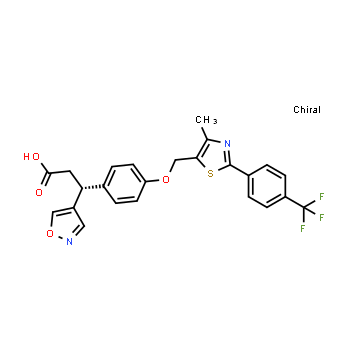1638744-74-7 | Ácido (3R)-3-[4-({4-metil-2-[4-(trifluorometil)fenil]-1,3-tiazol-5-il}metoxi)fenil]-3-(1,2-oxazol-4-il)propanoico