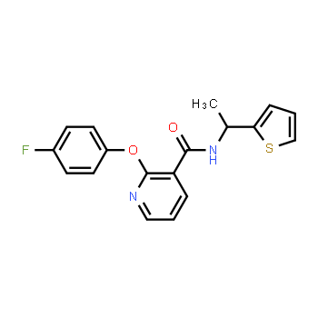 214765-91-0 | 2-(4-fluorofenoxi)-N-(1-(tiofen-2-il)etil)nicotinamida