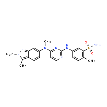 444731-52-6 | 5-((4-((2,3-dimetil-2H-indazol-6-il)(metil)amino)pirimidin-2-il)amino)-2-metilbencenosulfonamida