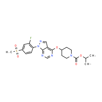 832714-46-2 | 4-((1-(2-fluoro-4-(metilsulfonil)fenil)-1H-pirazolo[3,4-d]pirimidin-4-il)oxi)piperidina-1-carboxilato de isopropilo