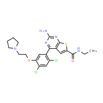 847559-80-2 | 2-amino-4-(2,4-dicloro-5-(2-(pirrolidin-1-il)etoxi)fenil)-N-etiltieno[2,3-d]pirimidina-6-carboxamida